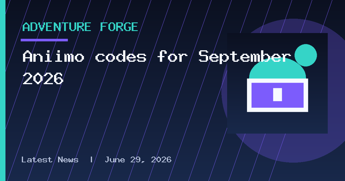 Aniimo codes for September 2026