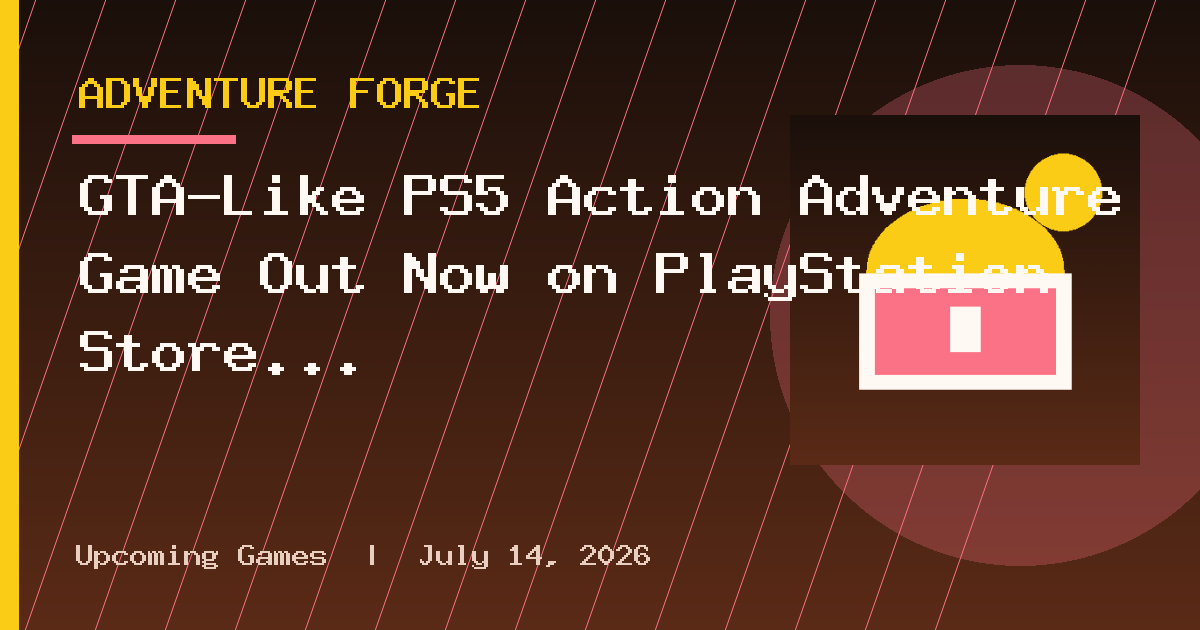 GTA-Like PS5 Action Adventure Game Out Now on PlayStation Store